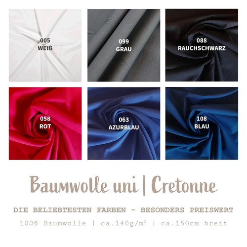 Baumwollstoff uni meterware - meterware,